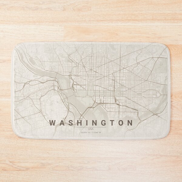 Item preview, Washington Map Warm Biege designed and sold by Thurisaz Designs.
