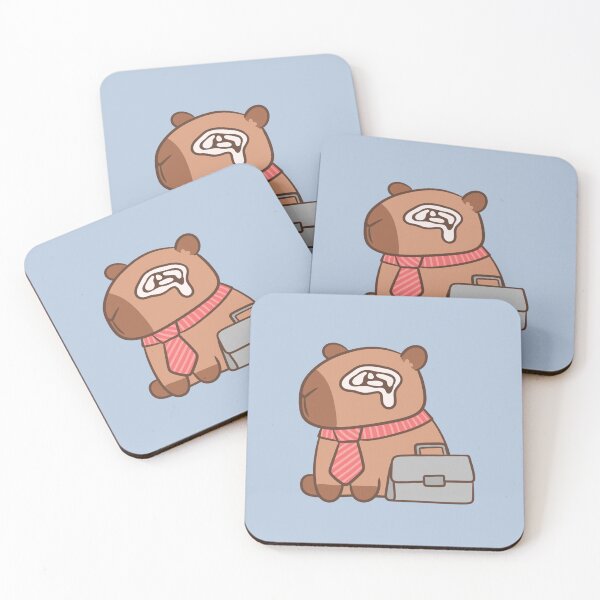 Item preview, cute kawaii sad working capybara designed and sold by kaybowzie.