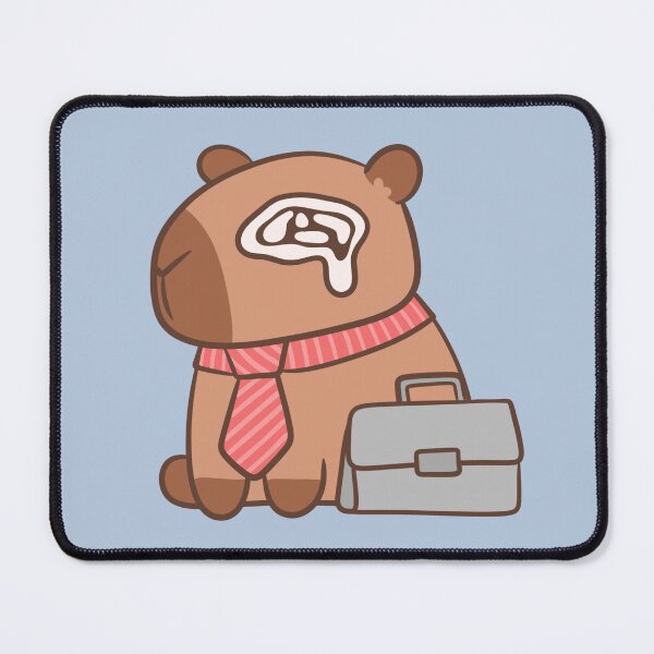 Item preview, cute kawaii sad working capybara designed and sold by kaybowzie.