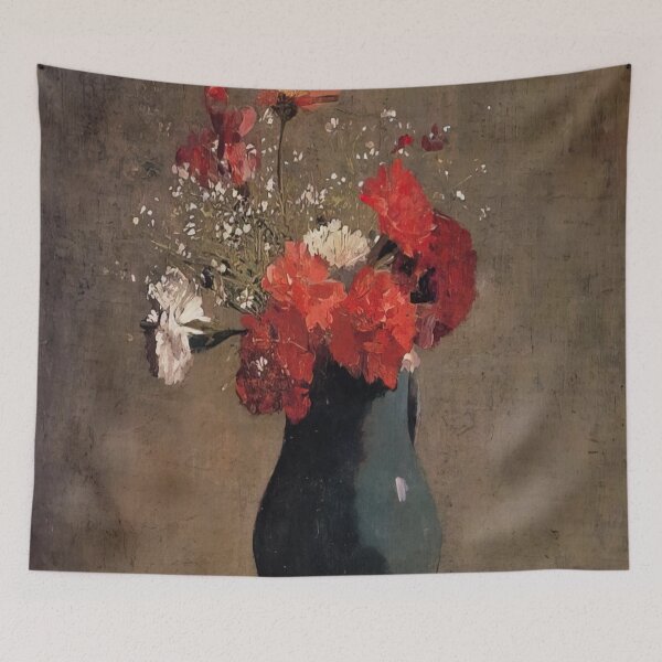 Item preview, Odilon Redon Carnations And Baby’s Breath In A Green Pitcher designed and sold by melaartni.