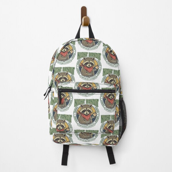 Item preview, Night Bandit Raccoon Retro Camping Mascotte designed and sold by DigitalGlade.