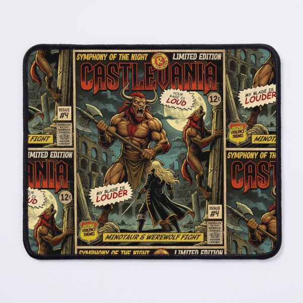 Item preview, Castlevania Minotaur & Werewolf Fight Vintage Comic Cover Art designed and sold by Back2Collage.