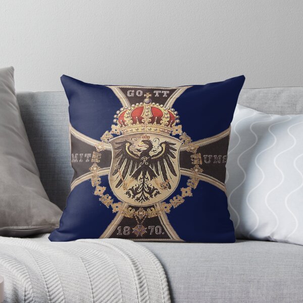 German 1870 Gott mit Uns Iron Cross Throw Pillow
