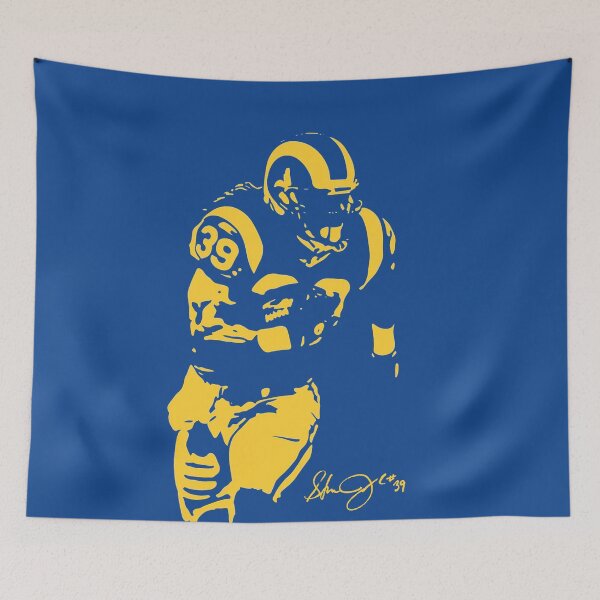 Item preview, Steven Jackson #39 Rams Retro Stencil Football Tribute designed and sold by TheArtOfCar.