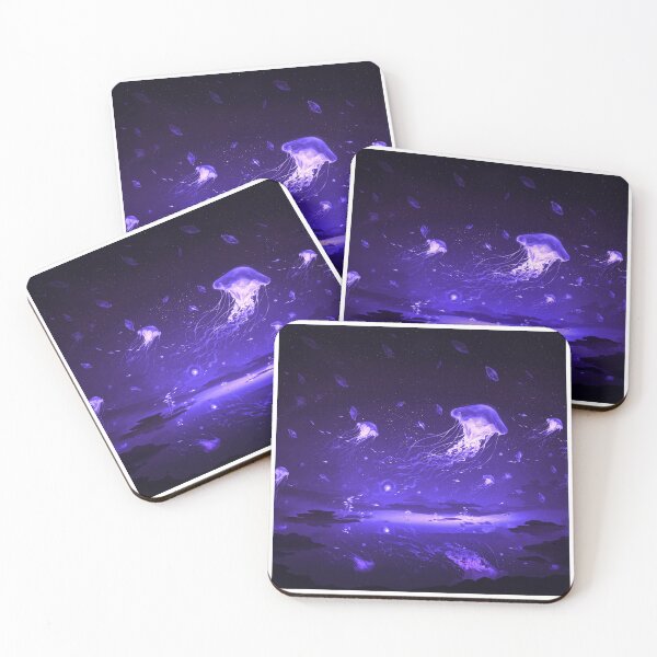 Item preview, Cosmic Purple Jellyfish Galaxy Ocean Nightscape designed and sold by CharmedVille.