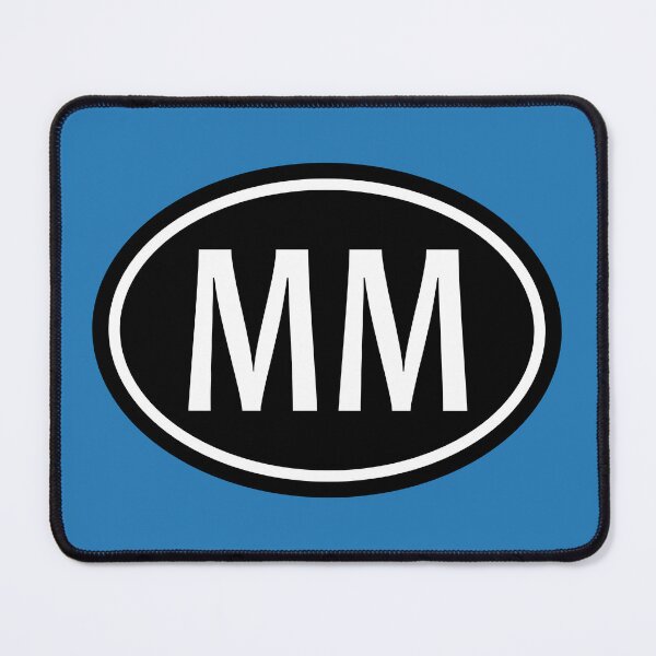Item preview, MM Initials Monogram Oval White Letters designed and sold by Jeallan Designs.
