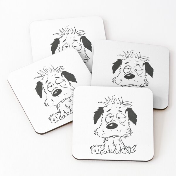 Item preview, Tired Scruffy Dog Cartoon designed and sold by BeyondInkwell.