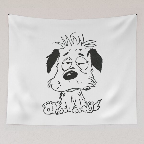 Item preview, Tired Scruffy Dog Cartoon designed and sold by WimziRides.