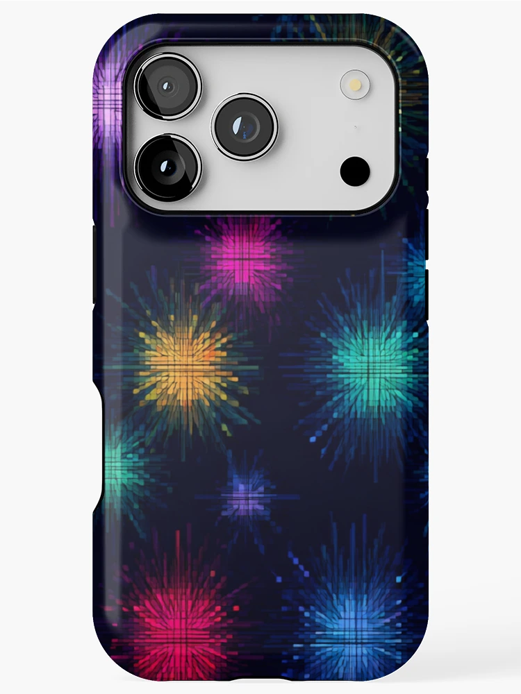 Thumbnail 1 of 4, iPhone Case, Exploding Color Voxels designed and sold by Mermaid's Whimsy.