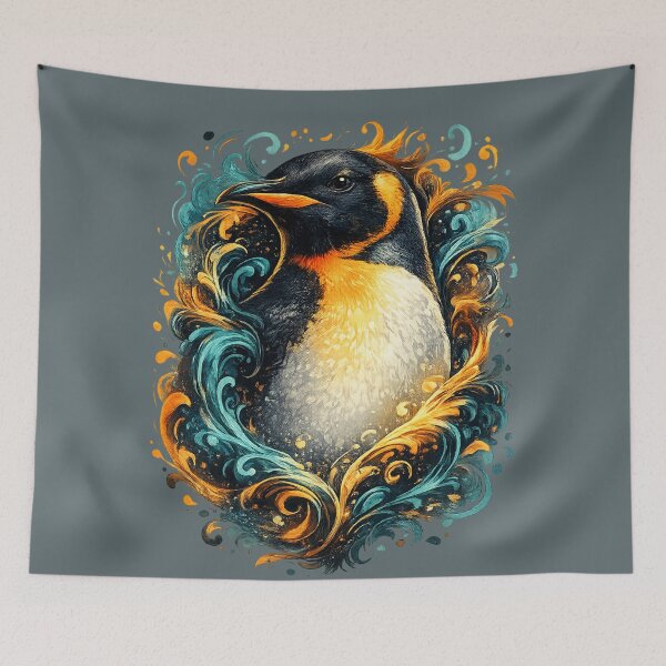 Item preview, Regal Emperor Penguin Swirl Emblem designed and sold by Create Nest.