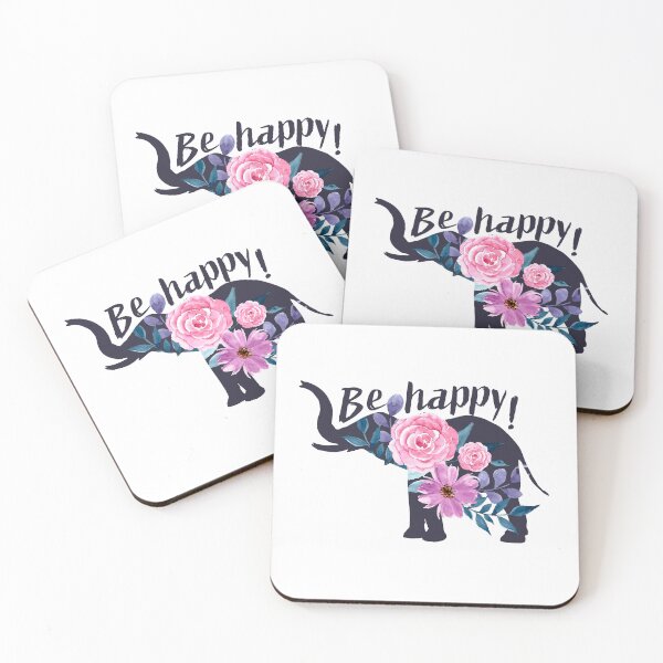 Item preview, Be Happy Positive Message Elephant Saying Happiness Quote Men Women Funny Inspirational  designed and sold by BCNDesign.