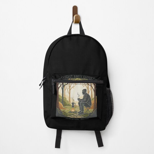Item preview, Forest Roots Coffee – Adventure Brews Vintage Badge Illustration designed and sold by Evaevonechi.
