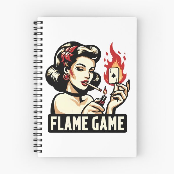 Artikelvorschau, Flame Game Retro Pin Up Poker Queen Design. entworfen und verkauft von Spark2Seduction.