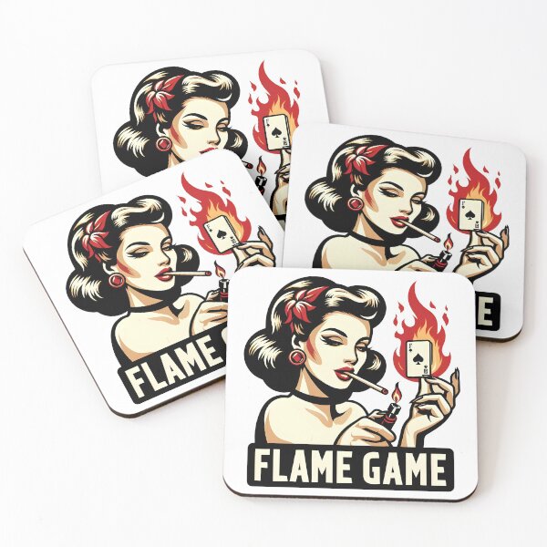 Item preview, Flame Game Retro Pin Up Poker Queen Design. designed and sold by Spark2Seduction.