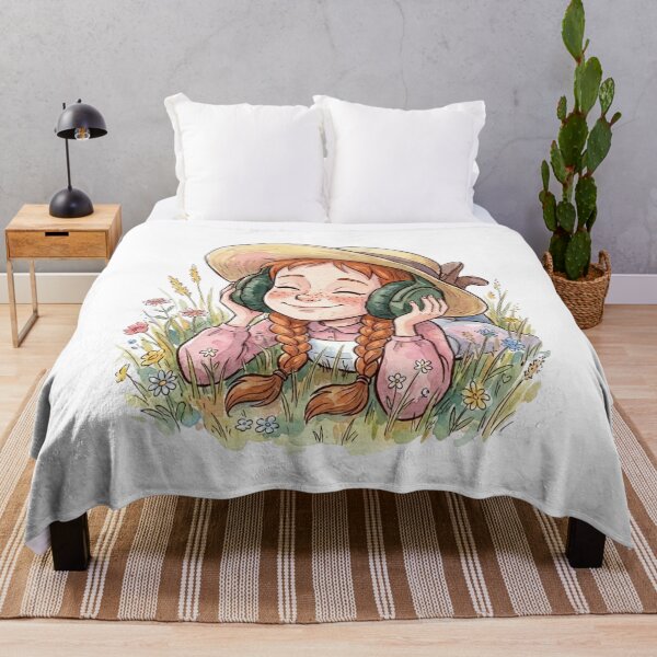 Item preview, Cute Anne of Green Gables Listening to Music Grass Art designed and sold by Fenay Designs.