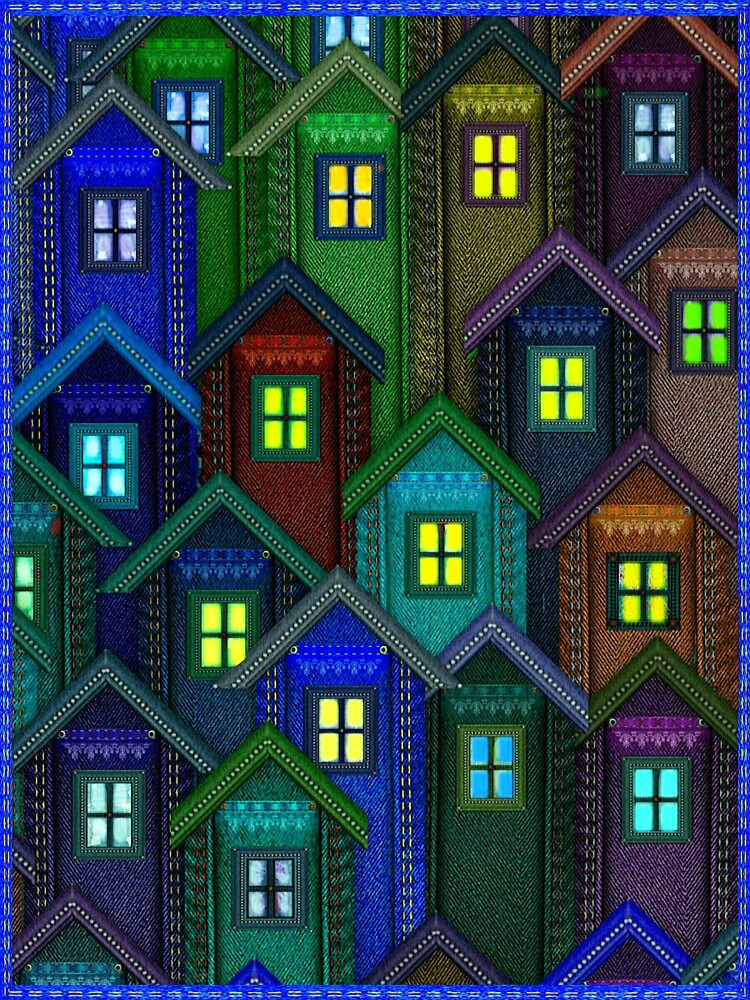 Thumbnail 3 of 3, Sticker, Blue Jeans Housing Compound (1) designed and sold by Vk91.