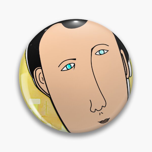 Item preview, "Abstract Portrait with Blue Eyes and Geometric Yellow Background" designed and sold by nighttime1990.