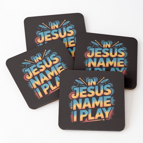 Item preview, In Jesus Name I Play Drummer – Christian Worship Drumming Design designed and sold by Redgiant87x.