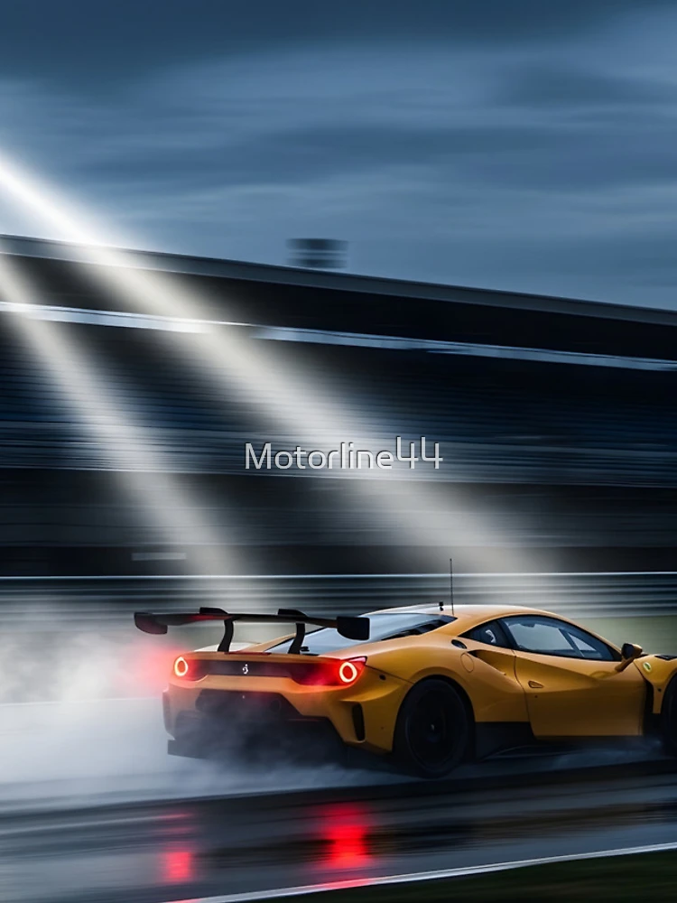 Thumbnail 4 of 4, iPhone Case, Ferrari GT Rear View – Night Racing Poster designed and sold by Motorline44.