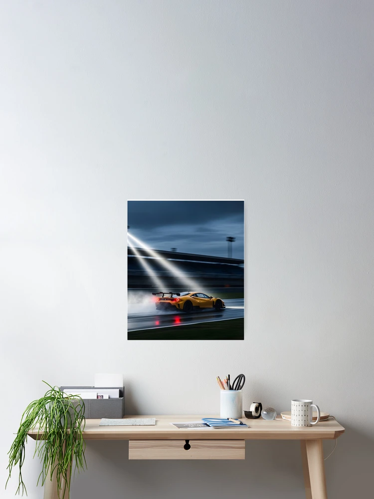 Thumbnail 2 of 3, Poster, Ferrari GT Rear View – Night Racing Poster designed and sold by Motorline44.