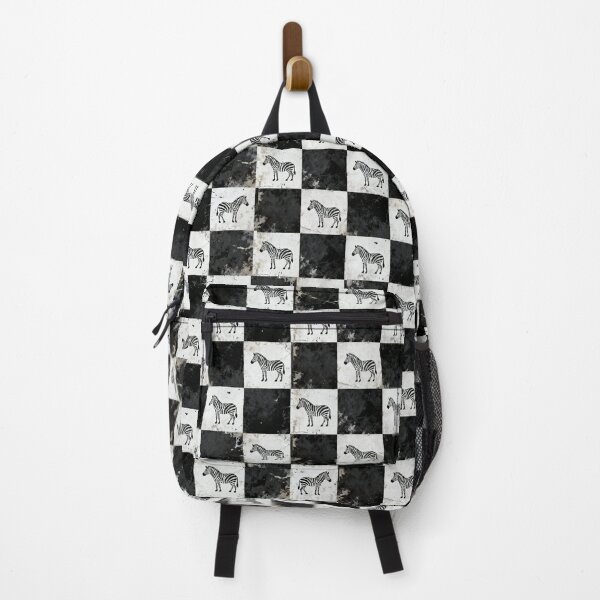 Item preview, Grunge Zebra Checkerboard Pattern – Alternative Aesthetic Print designed and sold by ZebraDazzleDesigns.