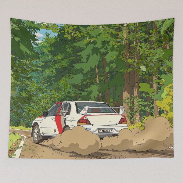 Item preview, Mitsubishi Lancer Rally Car on gravel anime style designed and sold by Rally-Anime.