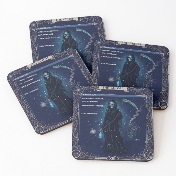 Item preview, THE CRASH TAROT | Blue Screen of Death Art Nouveau | Funny Programmer Tech Humor designed and sold by SergioMiklos.