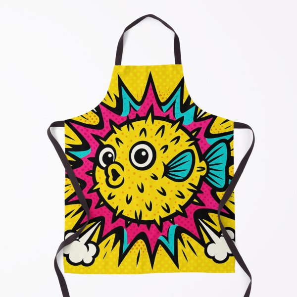 Item preview, Comic Pop Puffer Blast – Bold Yellow Fish in Explosion Style designed and sold by LuxuryApparels.