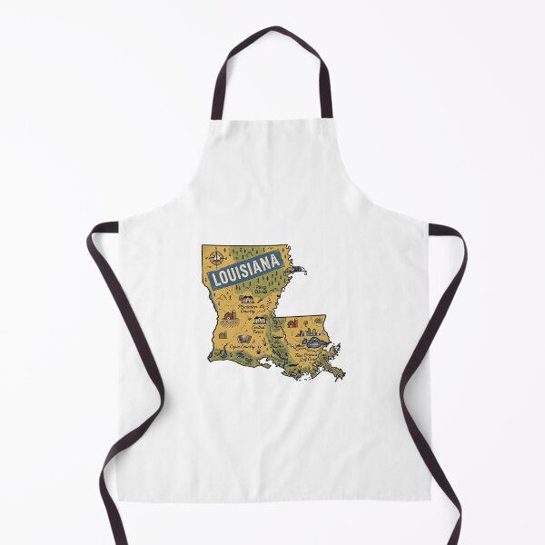 Item preview, Louisiana Illustrated Map – Retro State Regions & Landmarks designed and sold by Paper Drip.