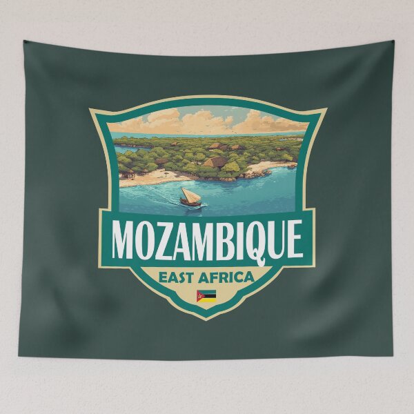 Item preview, Mozambique Illustration Retro Badge designed and sold by KrisSidDesigns.