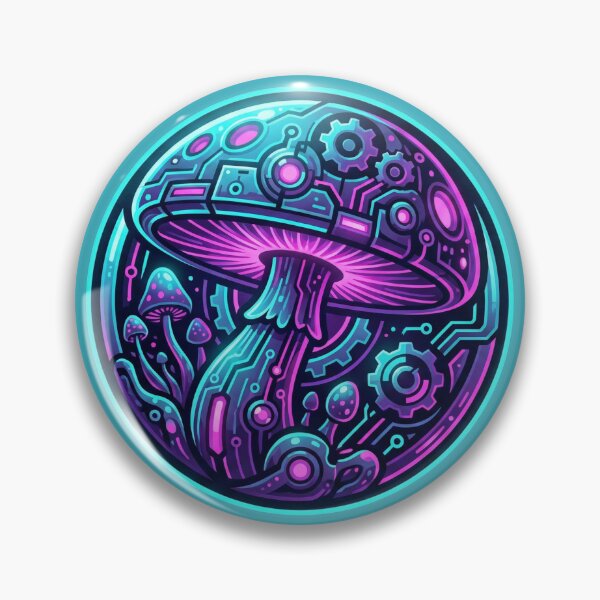 Item preview, Neon Cyberpunk Mushroom Circuitry Glitch designed and sold by MarCinu Art.