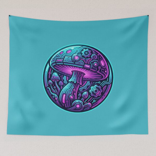 Item preview, Neon Cyberpunk Mushroom Circuitry Glitch designed and sold by MarCinu Art.