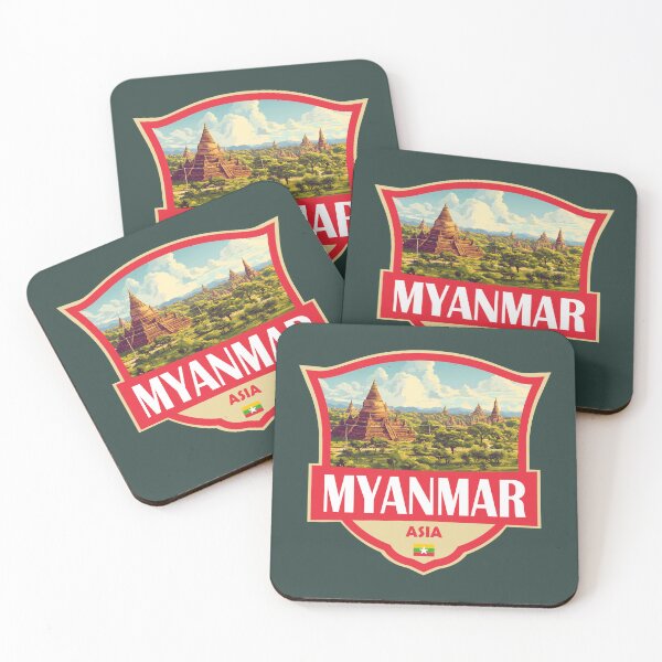 Item preview, Myanmar Illustration Retro Badge designed and sold by KrisSidDesigns.