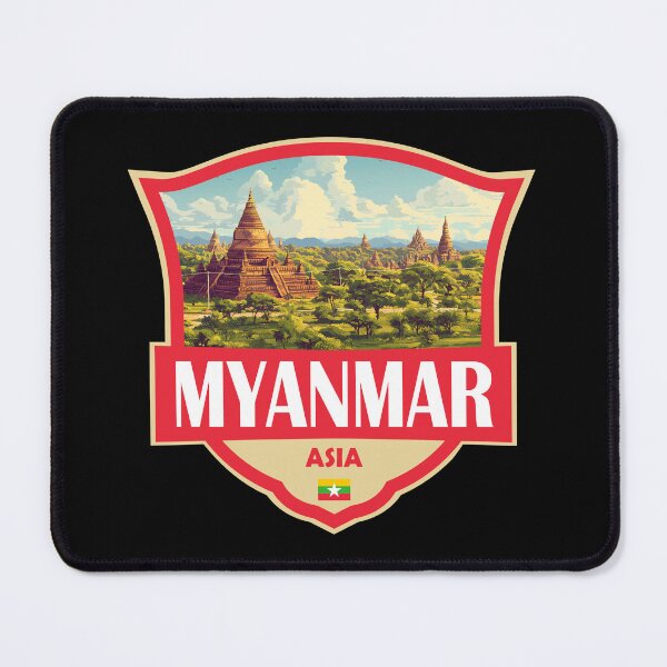 Item preview, Myanmar Illustration Retro Badge designed and sold by KrisSidDesigns.