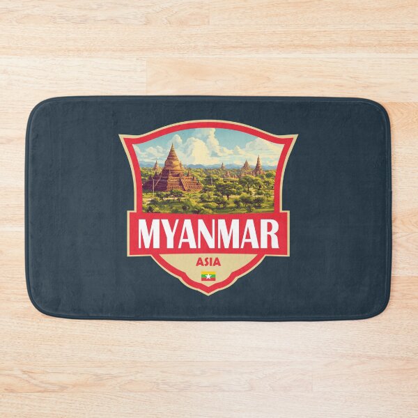 Item preview, Myanmar Illustration Retro Badge designed and sold by KrisSidDesigns.