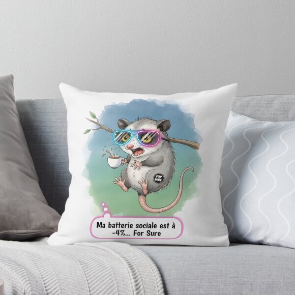 Item preview, My Social Battery is at -4%... For Sure | Anxious Opossum Shades designed and sold by MEGACoolShades.