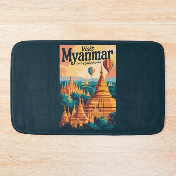 Item preview, Myanmar Pagodas Illustration Travel Art Vintage designed and sold by KrisSidDesigns.