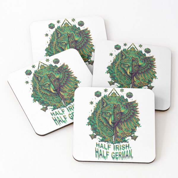 Item preview, Half Irish Half German Wolf Eagle Celtic Heritage Art designed and sold by JMDesignHub.