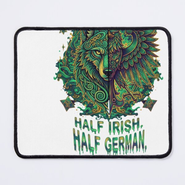 Item preview, Half Irish Half German Wolf Eagle Celtic Heritage Art designed and sold by JMDesignHub.