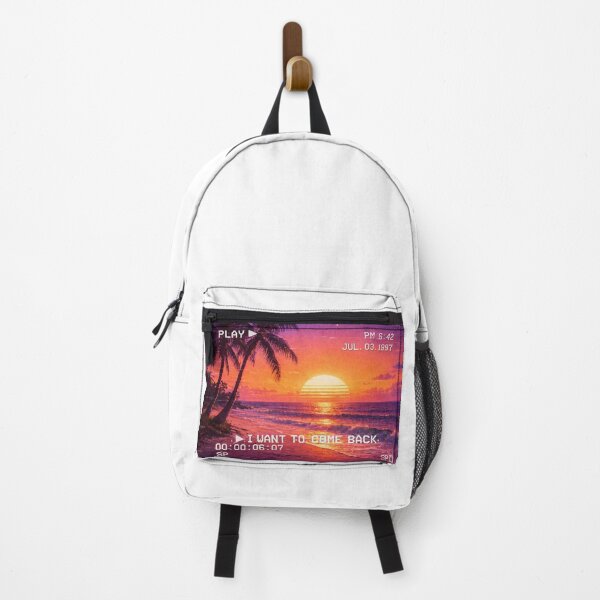 Item preview, I WANT TO COME BACK – VHS Beach Sunset Retro Y2K Pixel Art T-Shirt Graphic designed and sold by Style-X.