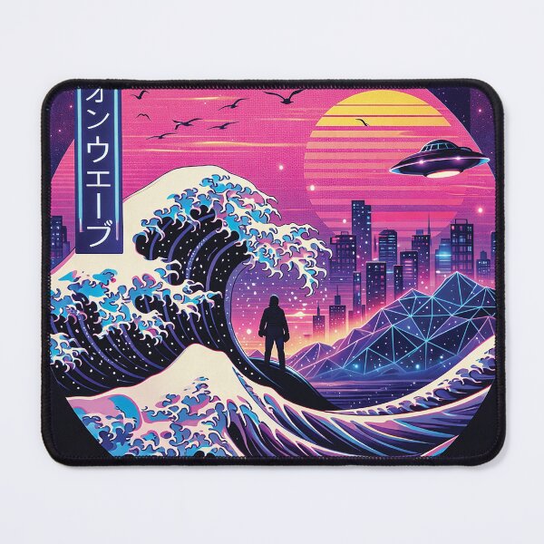 Item preview, Neon Wave Cyberpunk Japan Poster – Retro Futuristic Vaporwave Art designed and sold by Gold Turtle Lina.