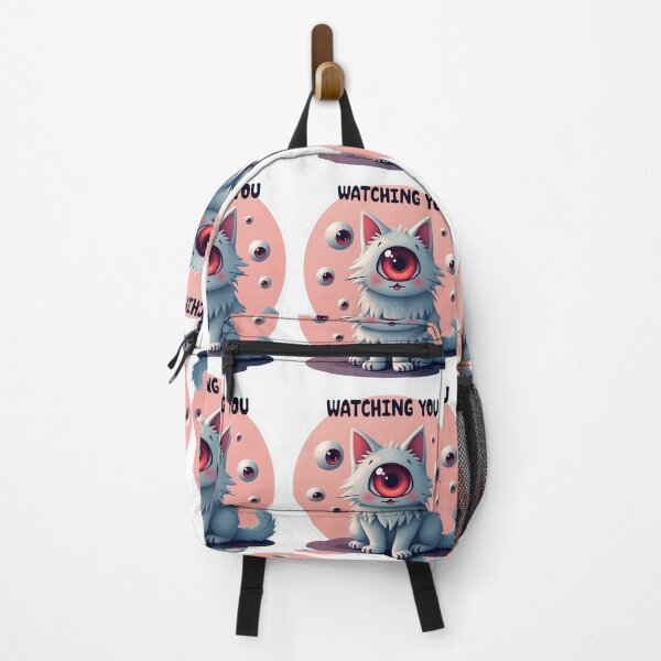Item preview, Watching You - Cute Cyclops White Cat Weirdcore Aesthetic Art designed and sold by The Grumpy Pet Club.