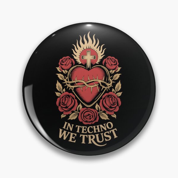 Item preview, In Techno We Trust Sacred Heart – Bold Gothic Rave Graphic designed and sold by paulo silveira.
