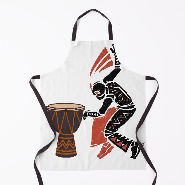Item preview, African Dancer with Djembe – Modern Tribal Art Red & Black | African Culture Illustration designed and sold by byafrilaence.