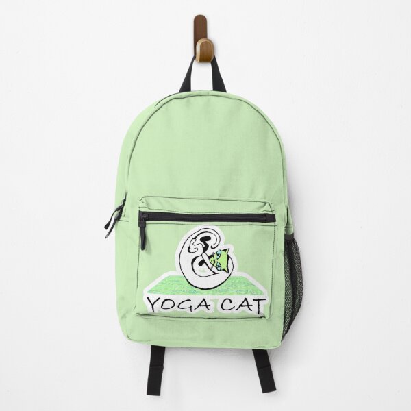 Item preview, Yoga Cat on a woven green rug  designed and sold by Mevissart.