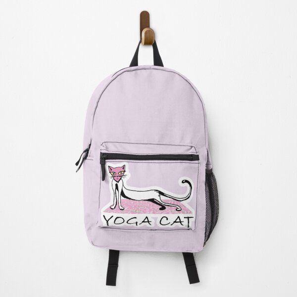 Item preview, Yoga Cat on a pink woven rug  designed and sold by Mevissart.