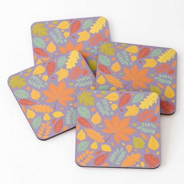 Item preview, Autumn pattern, colorful leaves of maple, oak, birch, beech, graphic, bright multi-colored autumn leaf designed and sold by Mevissart.