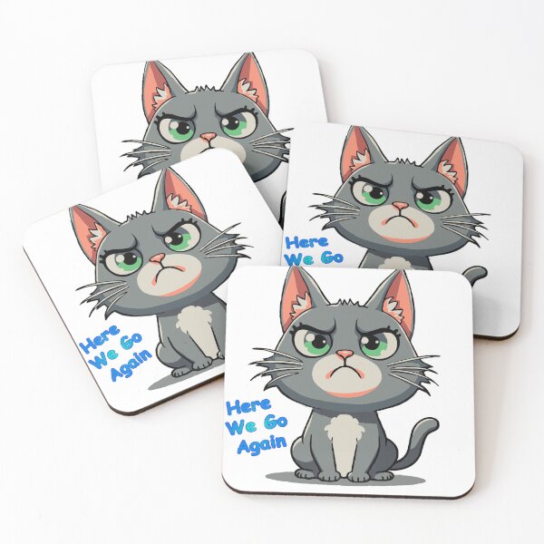 Item preview, IRRITABLE Cat – Here We Go Again designed and sold by Black Cat Merch Company.