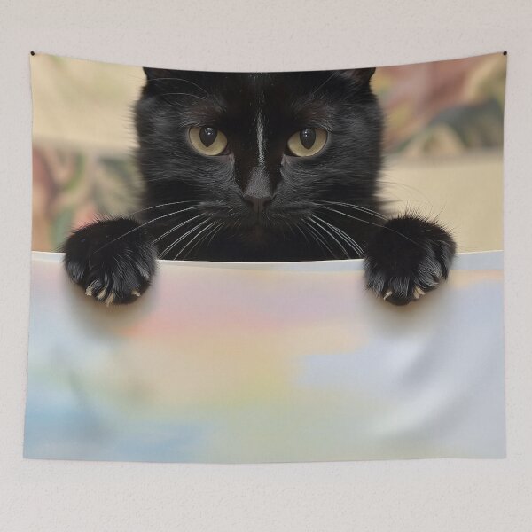 Item preview, Black Cat Holding Blank Sign designed and sold by SassyArtistry.