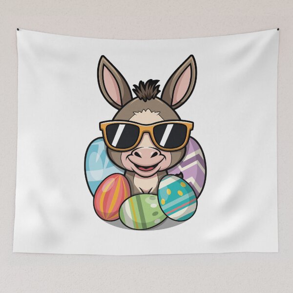 Item preview, Cool Donkey with Sunglasses Easter Eggs Cartoon designed and sold by LindonFlow.